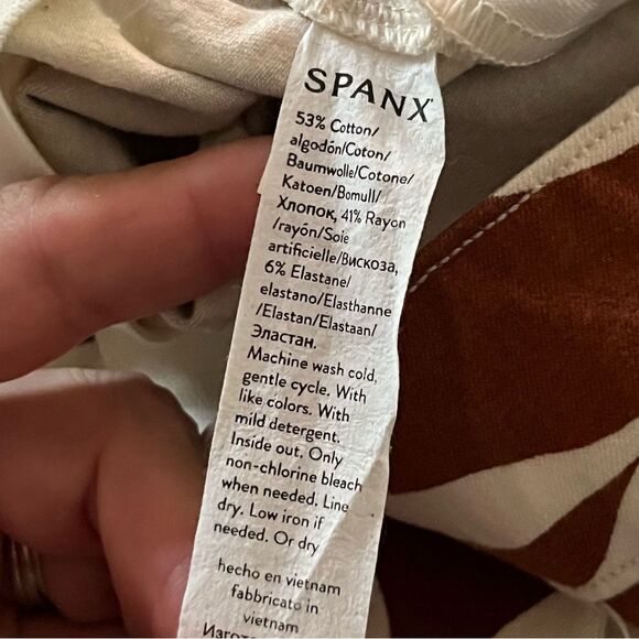 SPANX On-the-go Animal Printed Slim Straight Leg Pants Size Small Brown Zebra - Picture 5 of 9